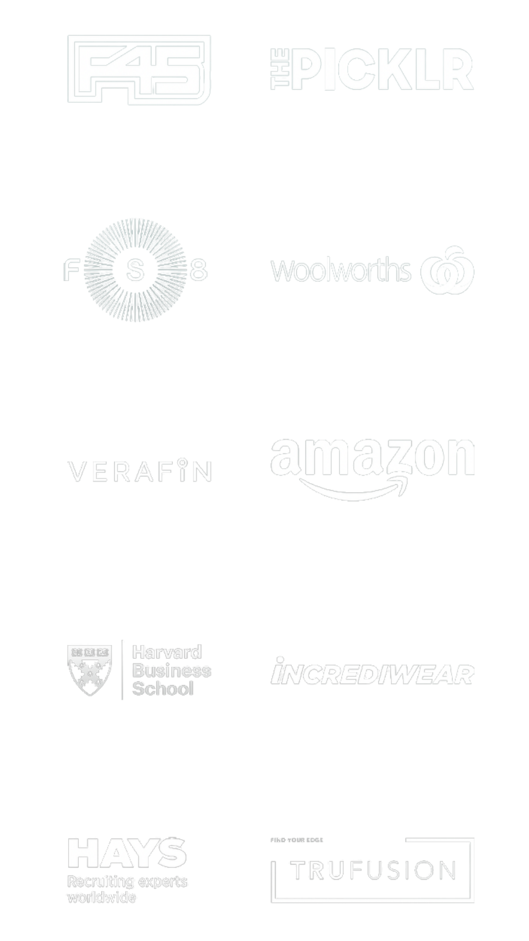 Leadership team experience - F45, The Picklr, FS8, Amazon, Harvard Business School, and more